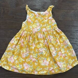 Floral Mustard Yellow Fall Spring Dress Girls 2T